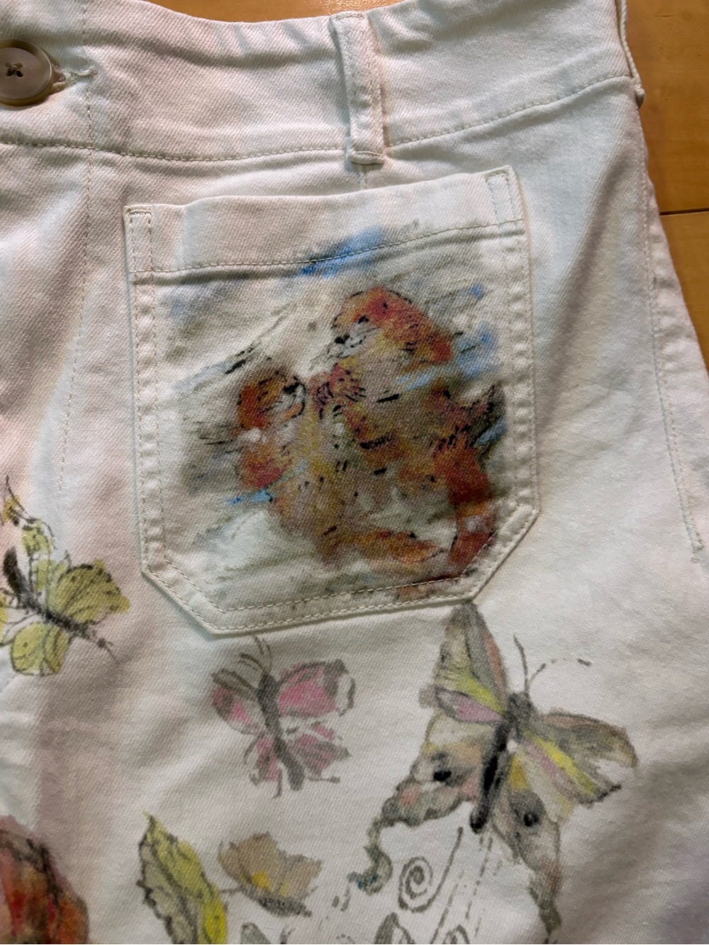 Anthropologie Maeve Colette Swan Gossip artist limited edition 34 jeans - Picture 6 of 10